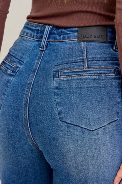 Karla High Waist Column Straight Button-Fly & Back Welt Pkts by Judy Blue