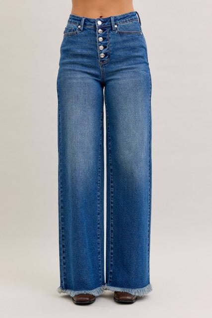 Karla High Waist Column Straight Button-Fly & Back Welt Pkts by Judy Blue