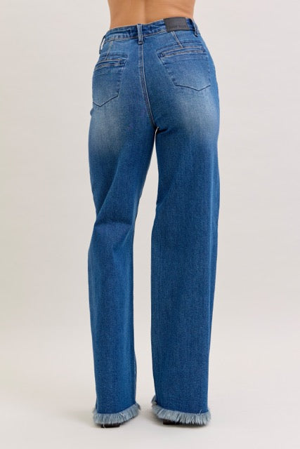 Karla High Waist Column Straight Button-Fly & Back Welt Pkts by Judy Blue