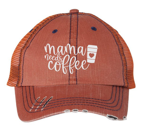 Mama Needs Coffee Embroidered Trucker Hat Baseball Cap for Women
