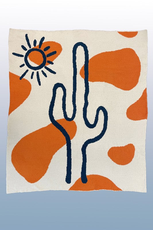 Novelty blanket Cacti, Cherries, Mushrooms, Bows Throw Blanket