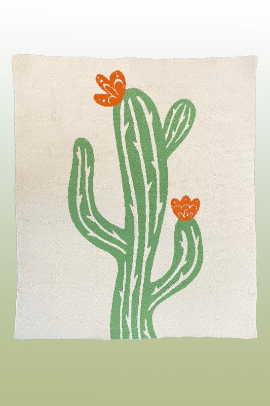 Novelty blanket Cacti, Cherries, Mushrooms, Bows Throw Blanket