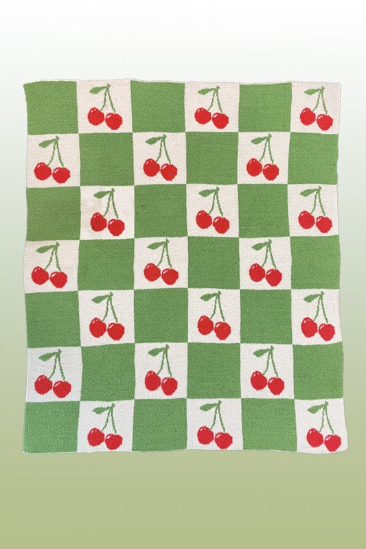 Novelty blanket Cacti, Cherries, Mushrooms, Bows Throw Blanket