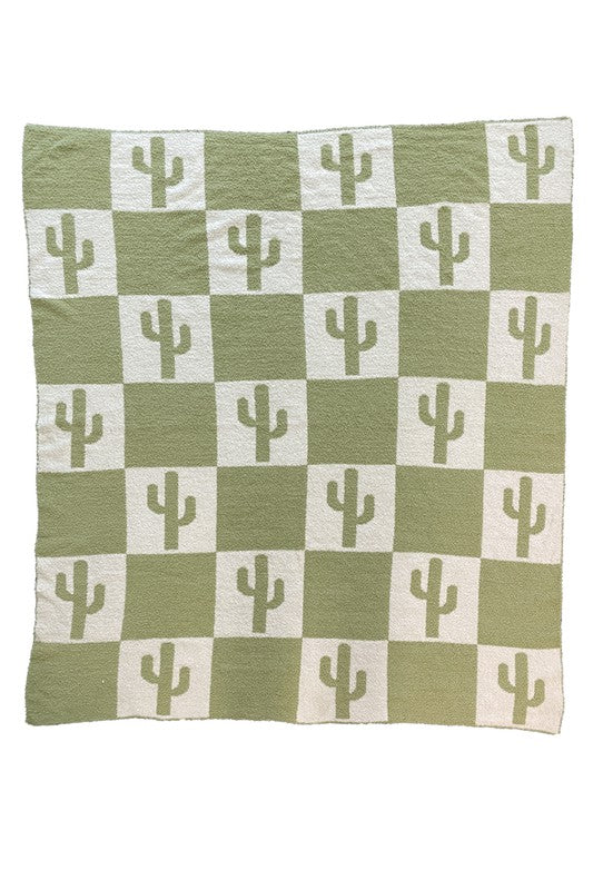 Novelty blanket Cacti, Cherries, Mushrooms, Bows Throw Blanket
