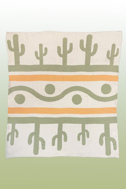 Novelty blanket Cacti, Cherries, Mushrooms, Bows Throw Blanket