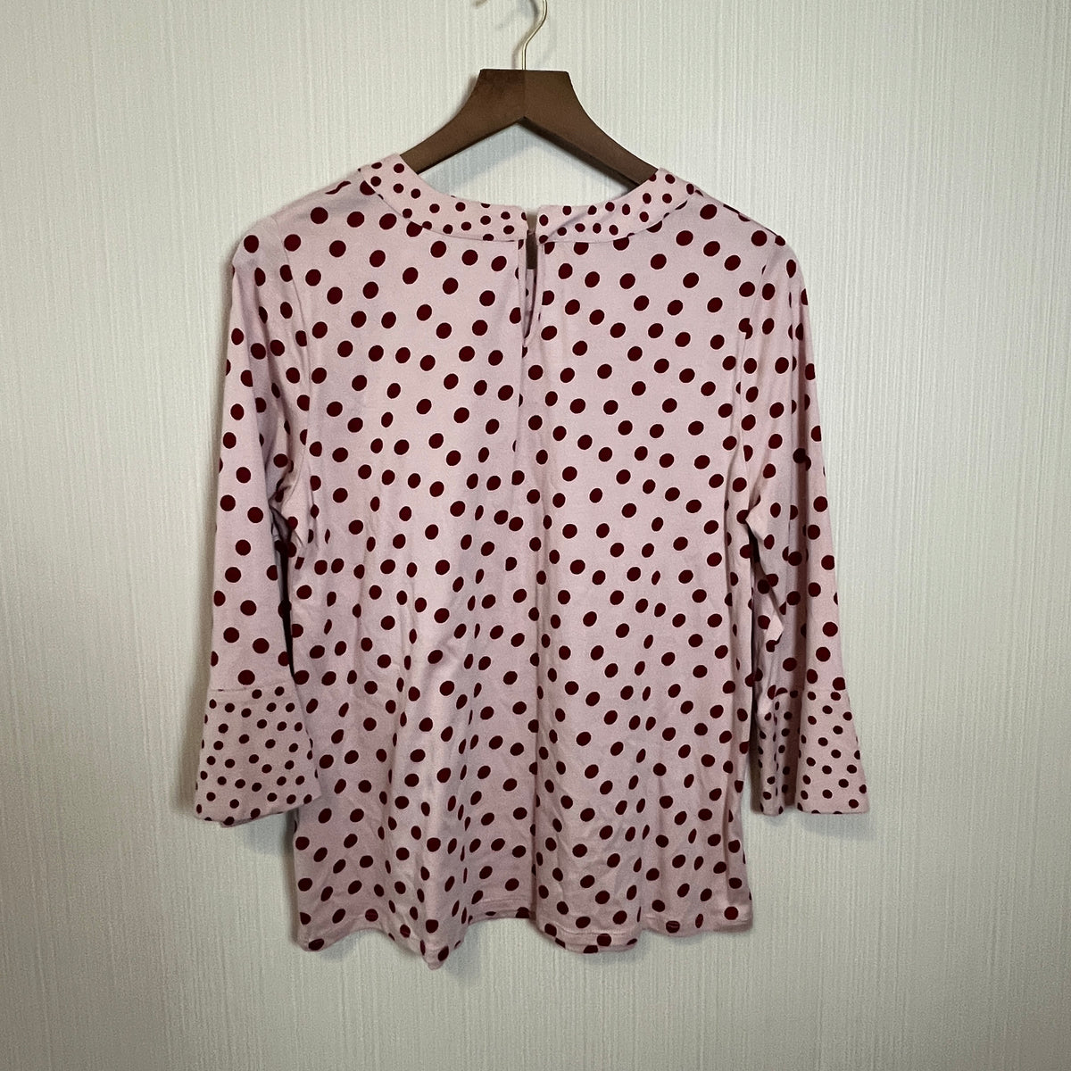 BODEN Cotton 3/4 Flared Bell Sleeve Polka Dot Top