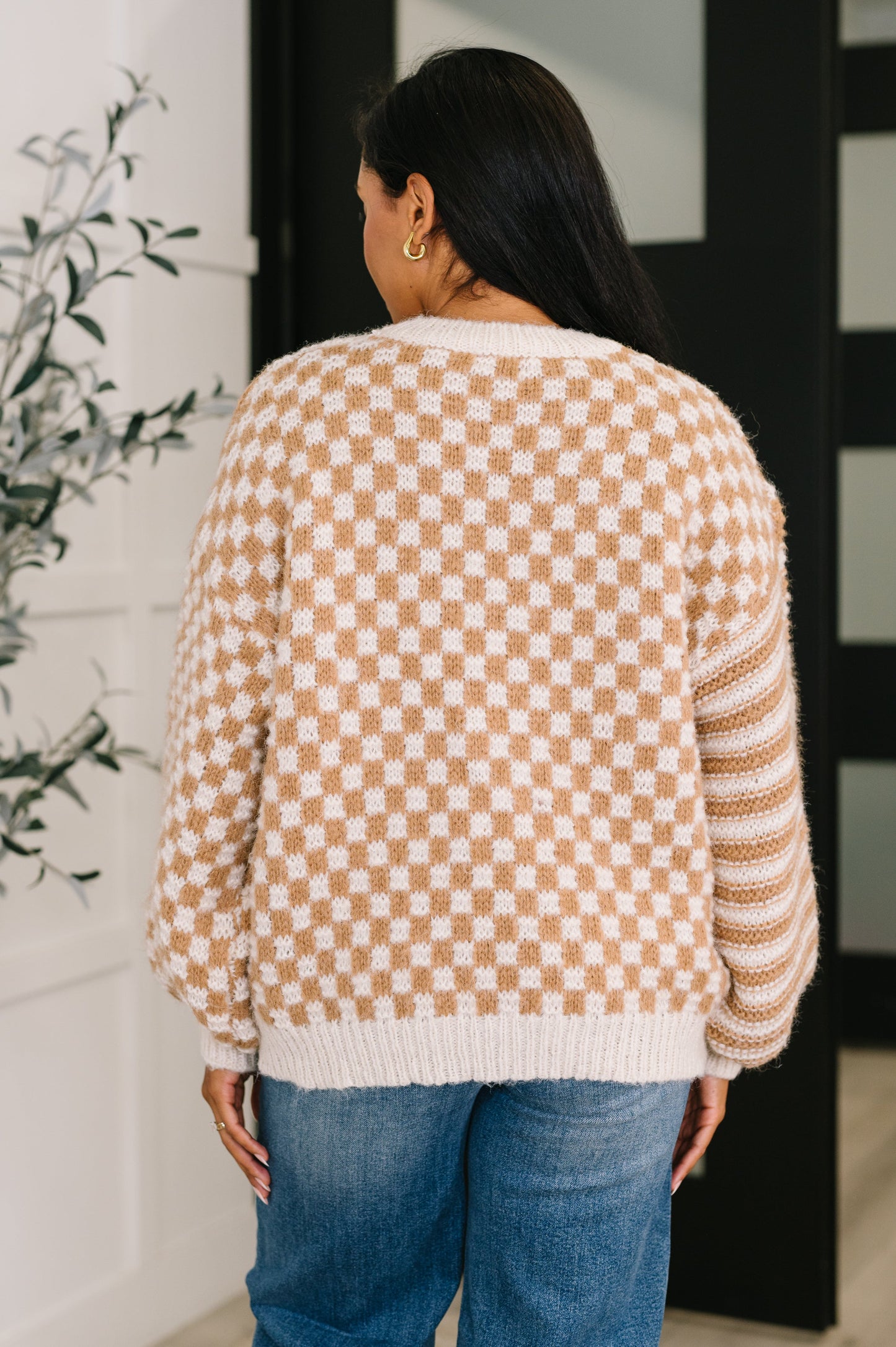 Pattern Play Oversized Pullover in Taupe | Cozy Brushed Sweater Knit