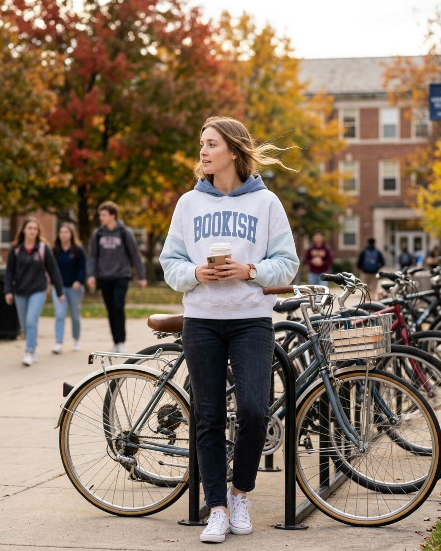 Collegiate Bookish Colorblock Hoodie | Conservative Crop Literary Sweatshirt