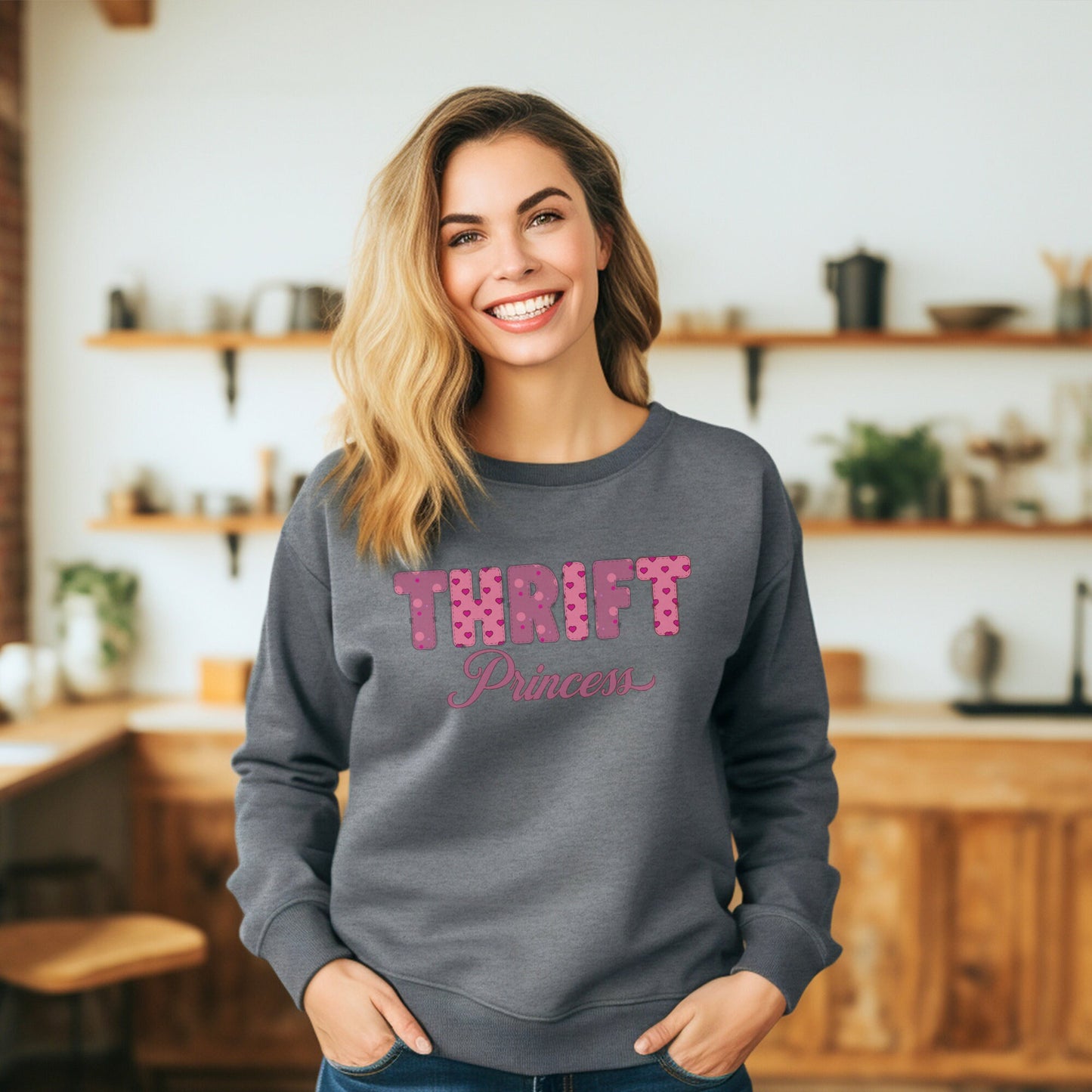 Thrifting Crewneck Sweatshirt "Thrift Princess"