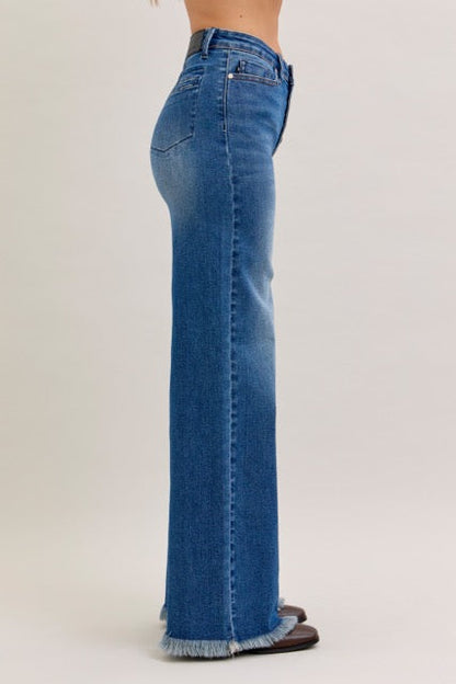 Karla High Waist Column Straight Button-Fly & Back Welt Pkts by Judy Blue