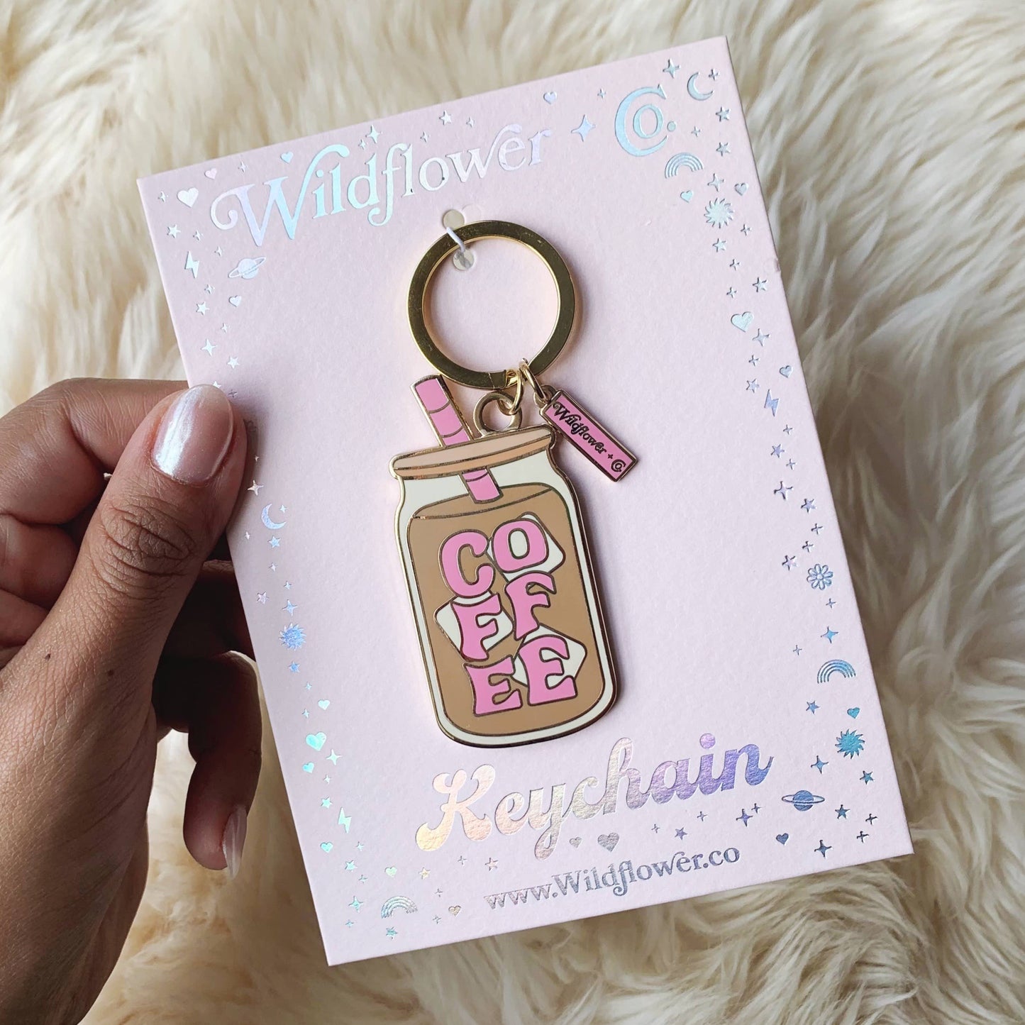 Iced Coffee Enamel Keychain – Cute Coffee Lover Accessory