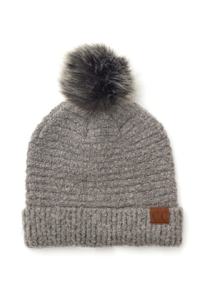 CC Ultra Soft Fur Pom Boucle Beanie