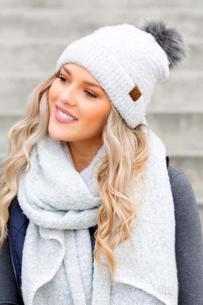 CC Ultra Soft Fur Pom Boucle Beanie