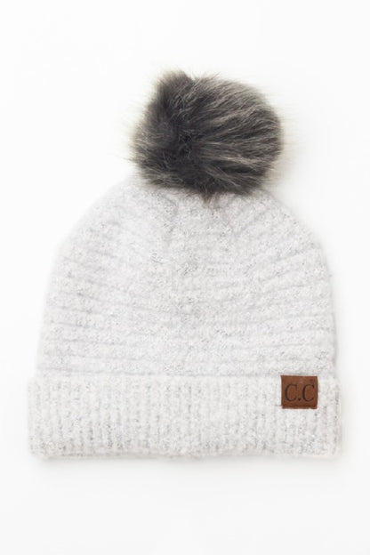 CC Ultra Soft Fur Pom Boucle Beanie
