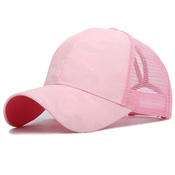 Camo Messy Bun Ponytail Women's Hat Baseball Cap