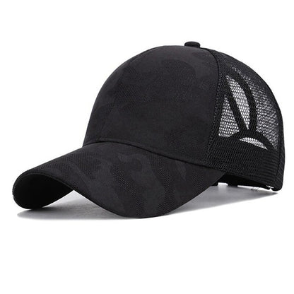 Camo Messy Bun Ponytail Women's Hat Baseball Cap