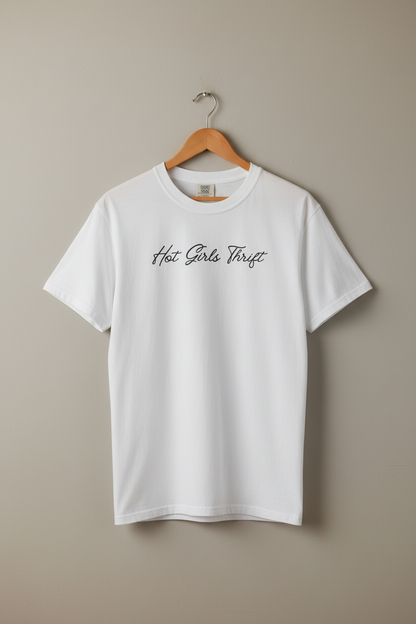 Hot Girls Thrift Shirt - Retro Cursive Cool Girl Thrifting Tee