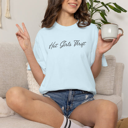Hot Girls Thrift Shirt - Retro Cursive Cool Girl Thrifting Tee