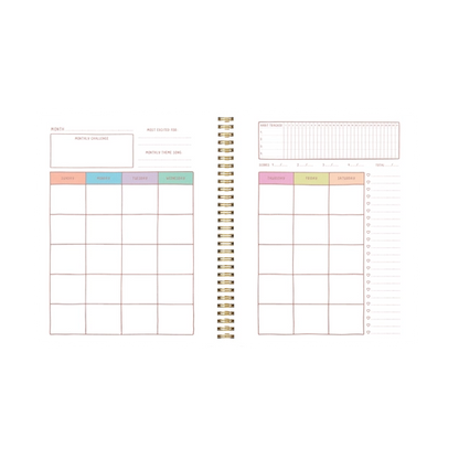 Groovy Goal Getter Undated Planner with Colorful Hand-Drawn Design and Stickers