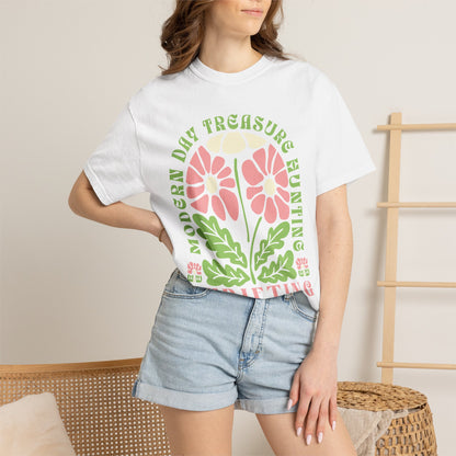 Comfort Colors Thrifting Graphic Tee - Retro Floral Thrift Lover Shirt