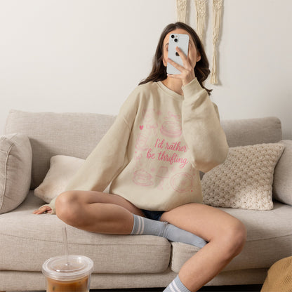Soft Girl Thrifting Graphic Tee - Pink Bow Cottagecore Antique Lover Pullover