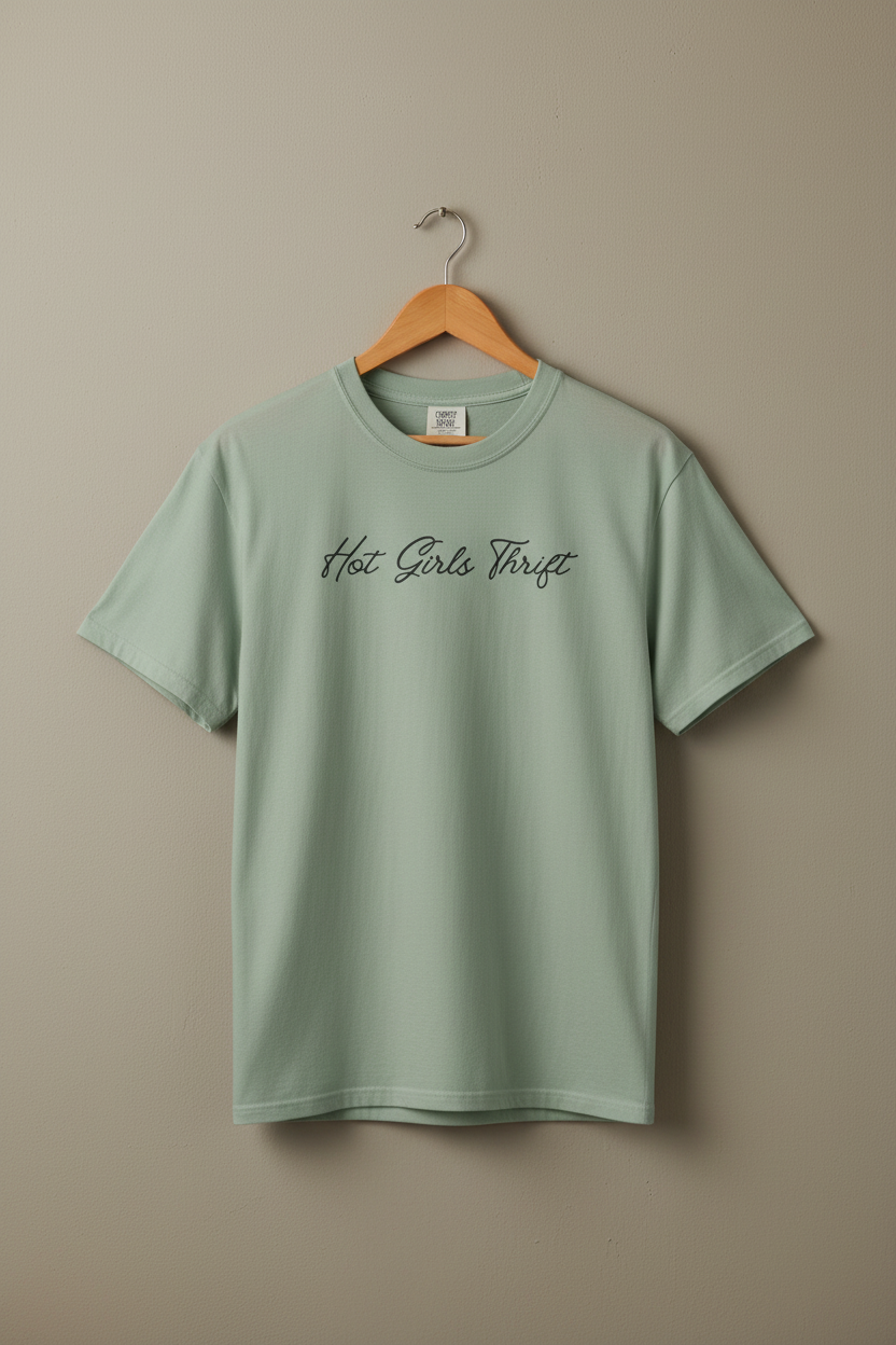 Hot Girls Thrift Shirt - Retro Cursive Cool Girl Thrifting Tee