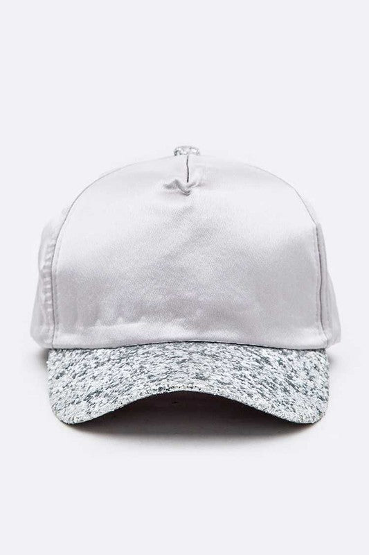 Glitter Brim Satin Cap