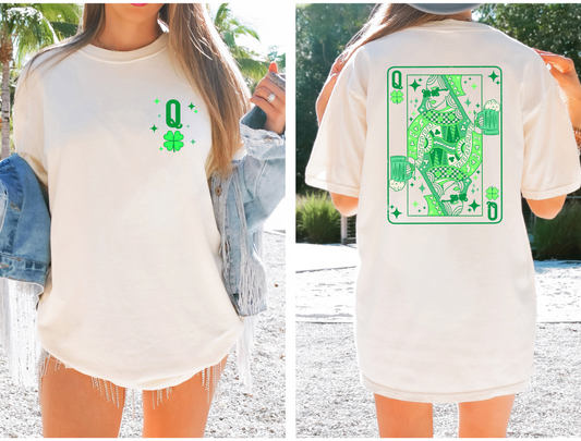 Queen of Clover Graphic Tee – St. Patrick’s Day Lucky Shamrock Shirt