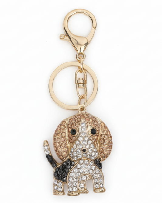 Sparkling Beagle Keychain Bag Charm Purse Accessory
