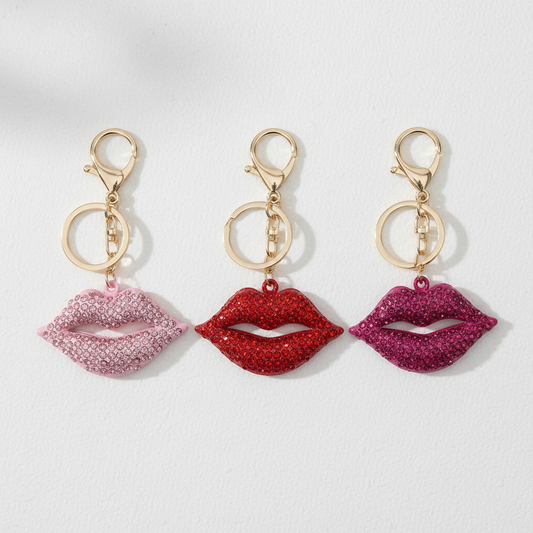 Sparkling Crystal Lip Keychain Bag Charm