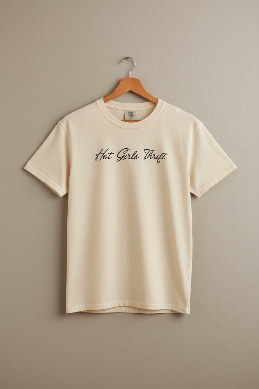 Hot Girls Thrift Shirt - Retro Cursive Cool Girl Thrifting Tee