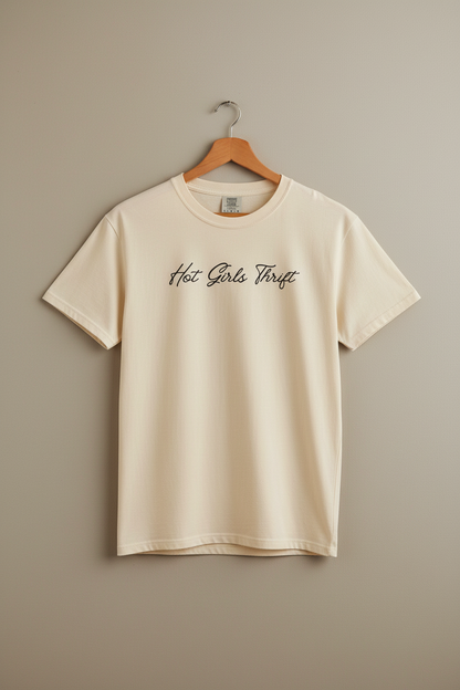 Hot Girls Thrift Shirt - Retro Cursive Cool Girl Thrifting Tee