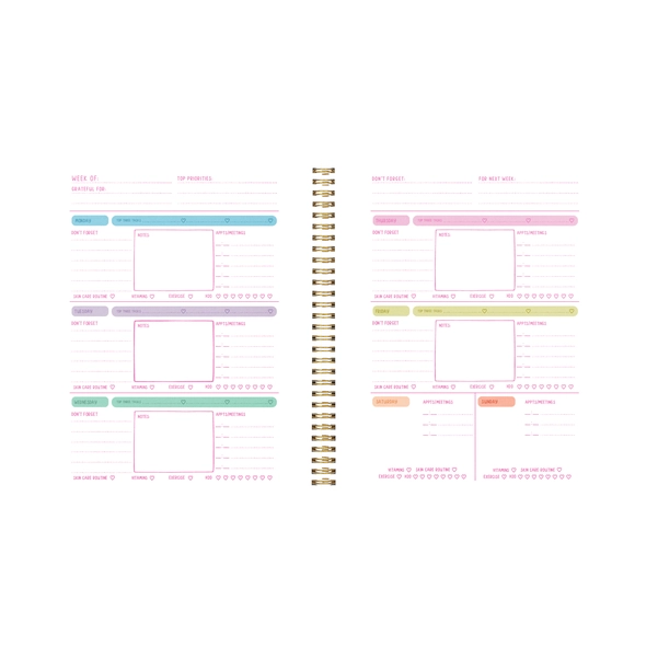 Groovy Goal Getter Undated Planner with Colorful Hand-Drawn Design and Stickers