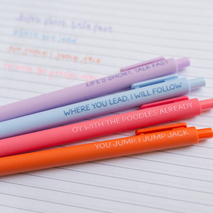 Stars Hollow Quote Gel Pen Set, Gilmore Girls Inspired 4-Piece Pen Pack