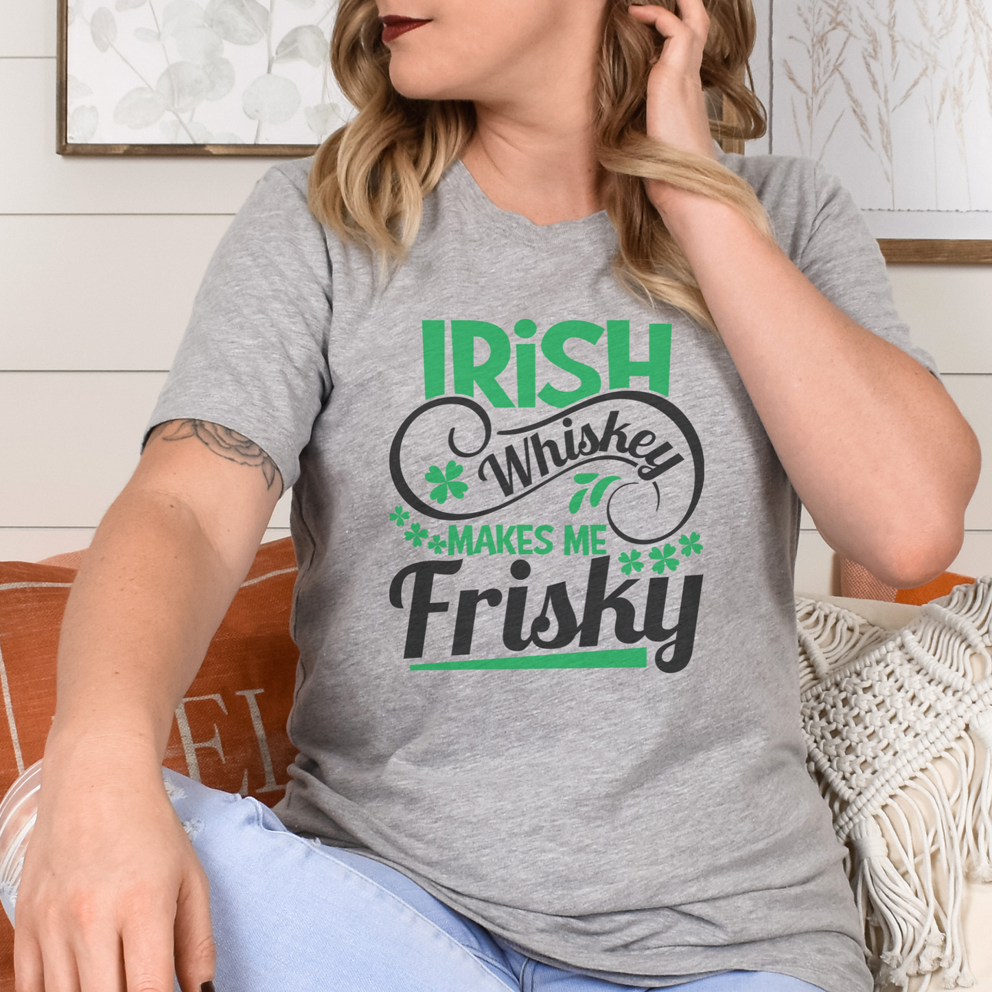 Irish Whiskey Makes Me Frisky St. Patrick's Day T-Shirt