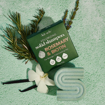 Rosemary & Biotin Volumizing Solid Shampoo Bar – Strengthening & Thickening Hair Care | Vegan, Plastic-Free, Made in USA