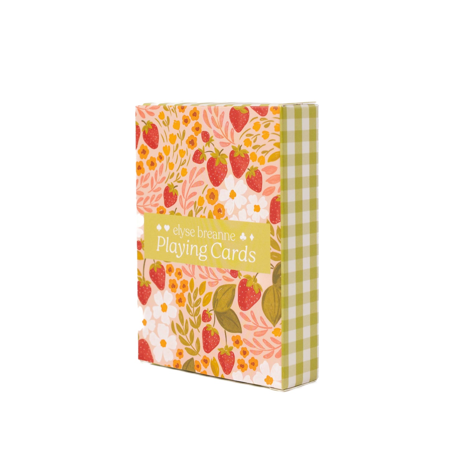 Strawberry Patch x Green Gingham Deck of Cards – Artistic 54-Card Playing Set