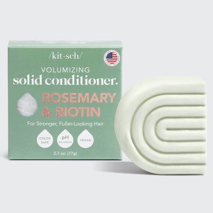 Rosemary & Biotin Volumizing Solid Conditioner Bar – Thickening Hair Treatment for Fine Hair | Vegan, Plastic-Free, Made in USA