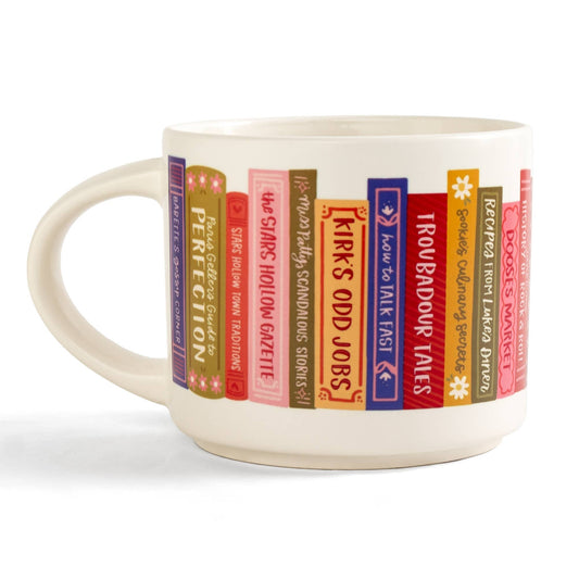 Stars Hollow Bookshelf Coffee Mug Gilmore Girls Inspired Book Stack Cup