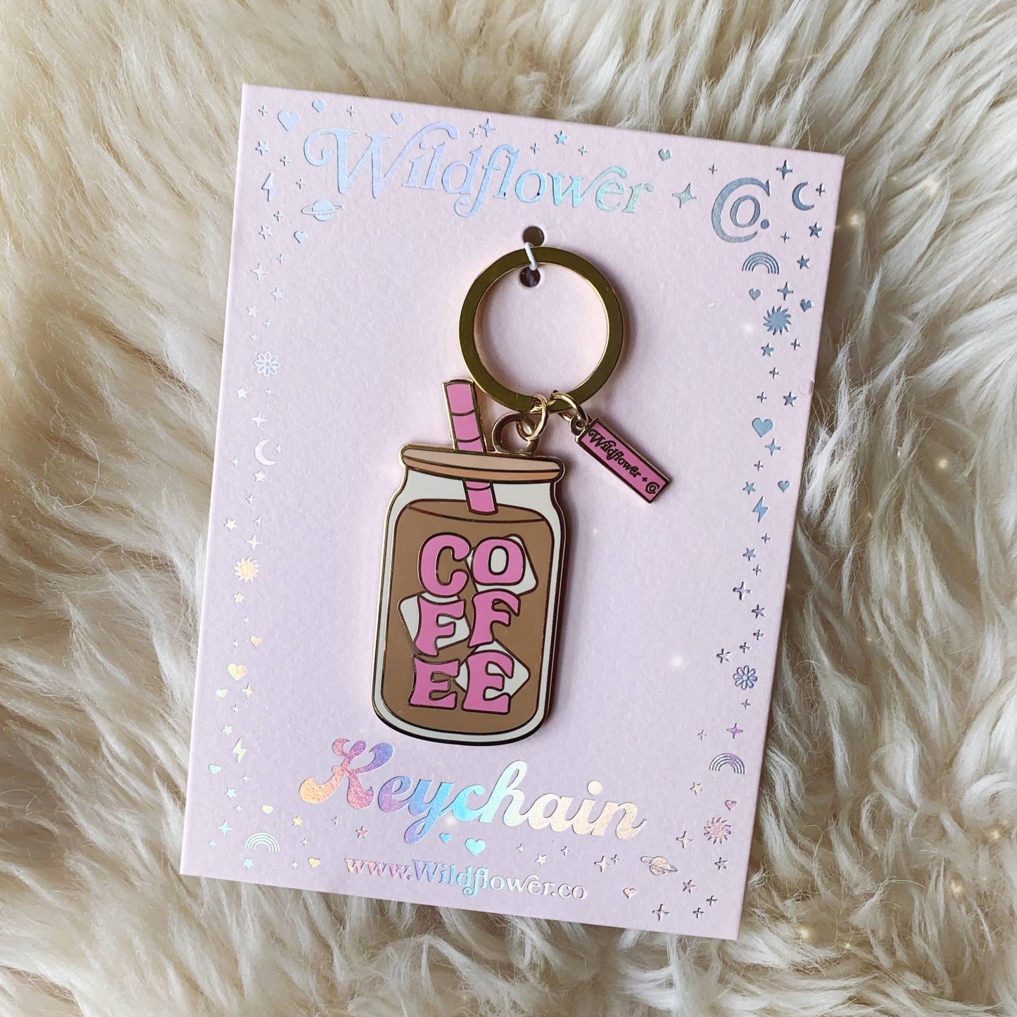 Iced Coffee Enamel Keychain – Cute Coffee Lover Accessory