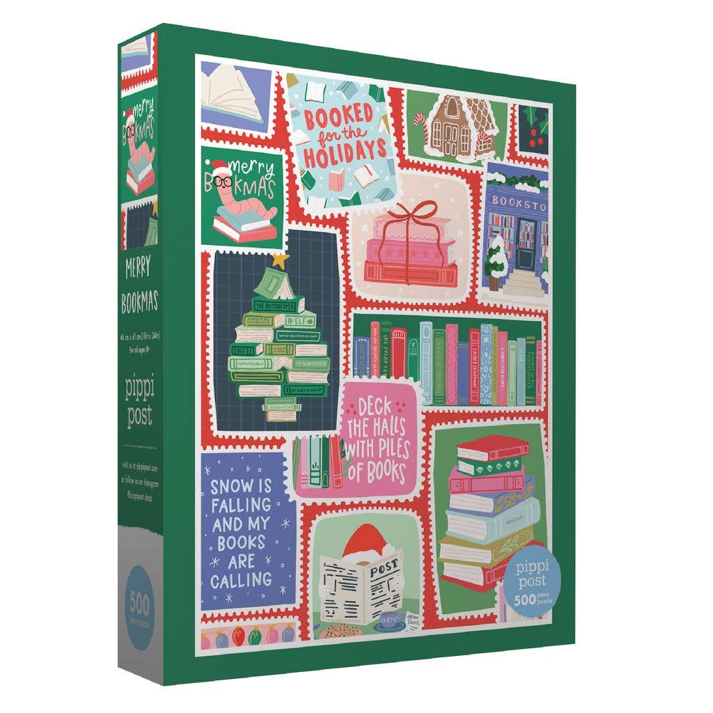 Merry Bookmas Stamps - 500 Piece Christmas Jigsaw Puzzle