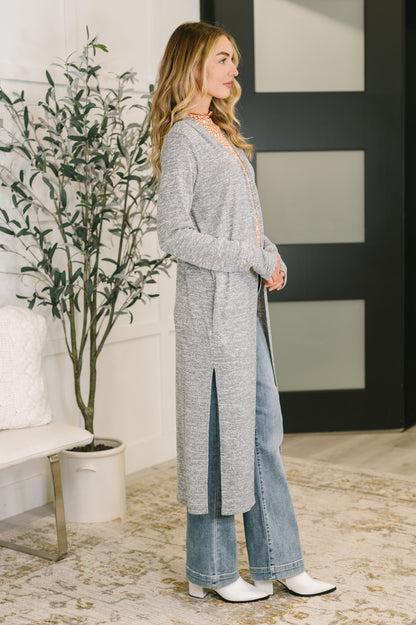 Call Me Wonderful Longline Cardigan in Grey