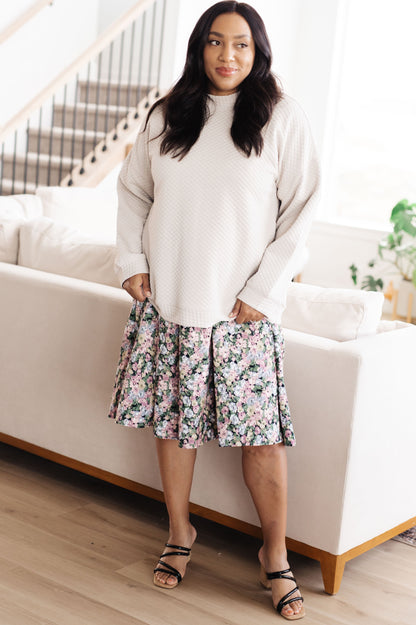 Don't Change Anything Mock Neck Pullover – Textured Knit with Side Seam Pockets & Relaxed Fit