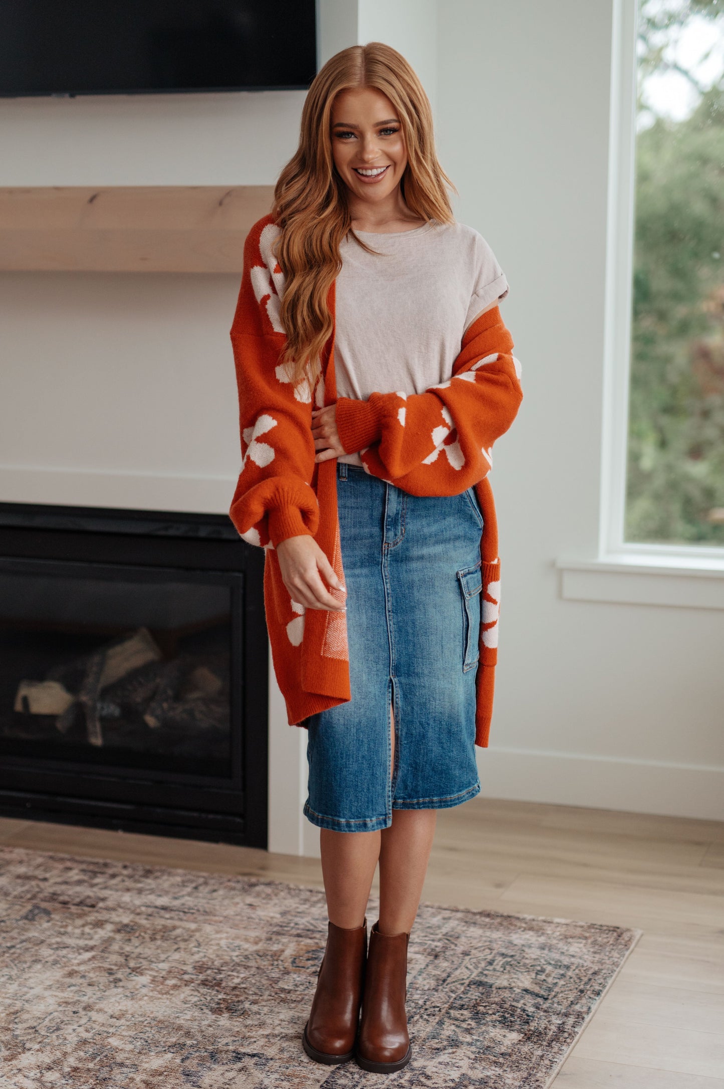 Enough Anyways Floral Cardigan | Bold Oversized Longline Sweater