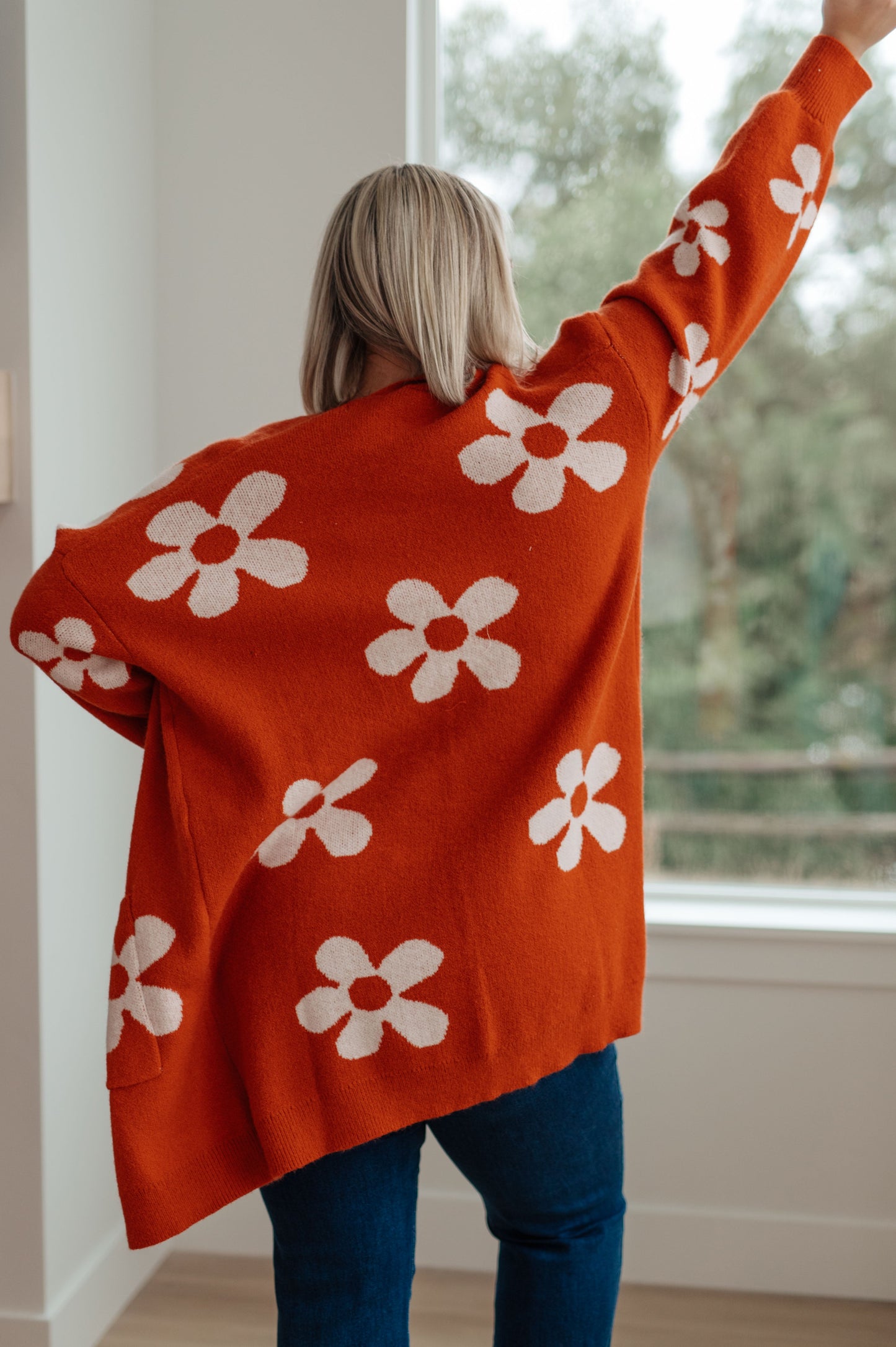 Enough Anyways Floral Cardigan | Bold Oversized Longline Sweater