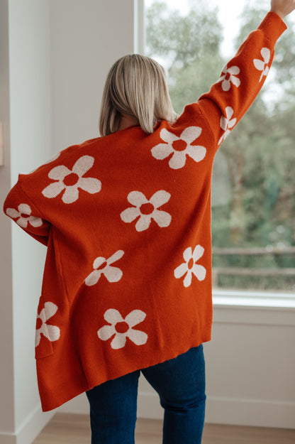 Enough Anyways Floral Cardigan | Bold Oversized Longline Sweater