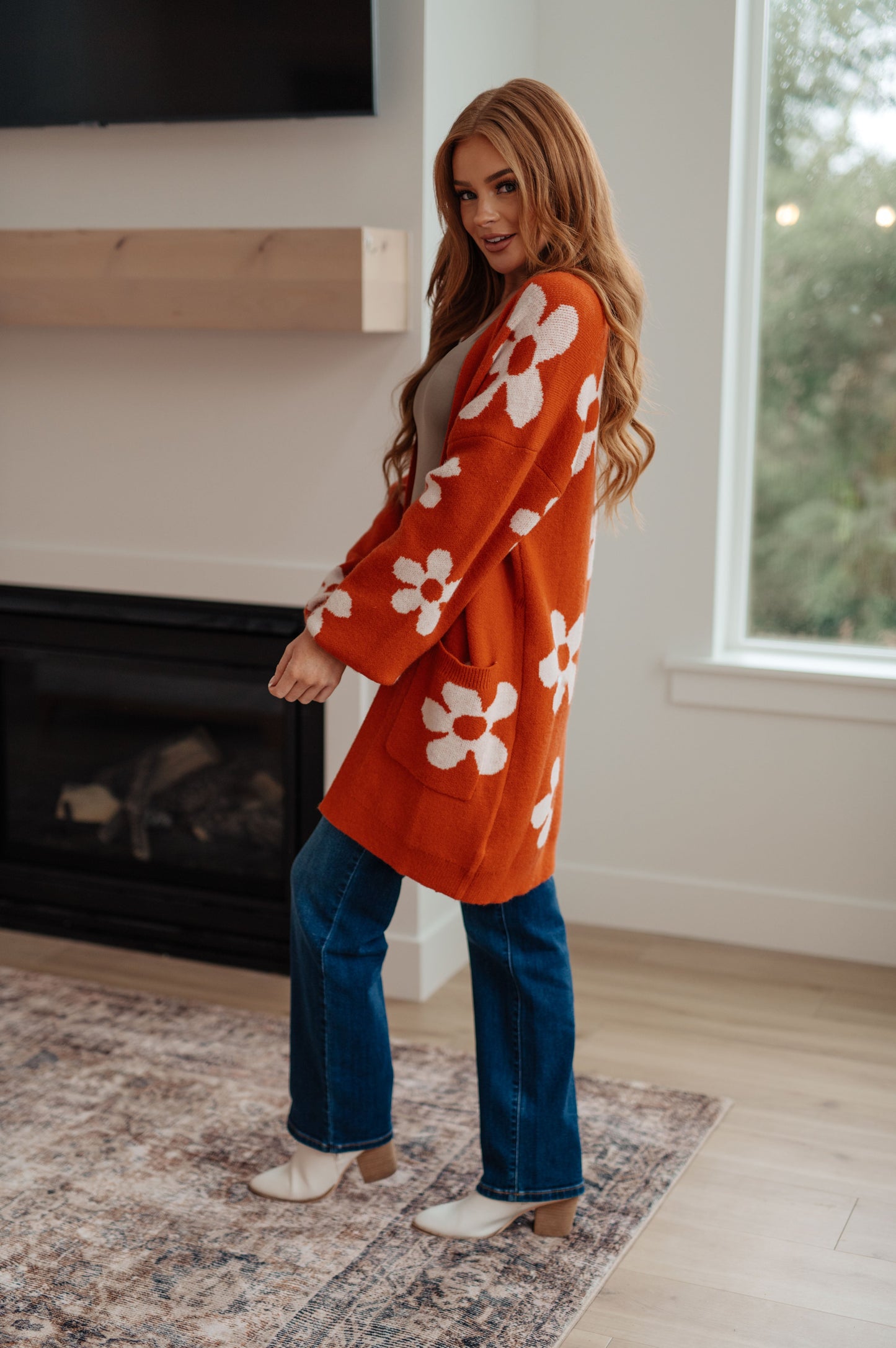 Enough Anyways Floral Cardigan | Bold Oversized Longline Sweater