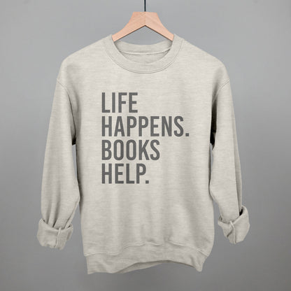 Life Happens Books Help Shirt - Cozy Minimalist Reading Crew