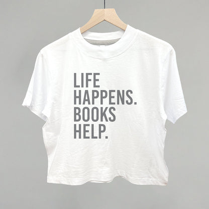 Life Happens Books Help Shirt - Cozy Minimalist Reading Crew