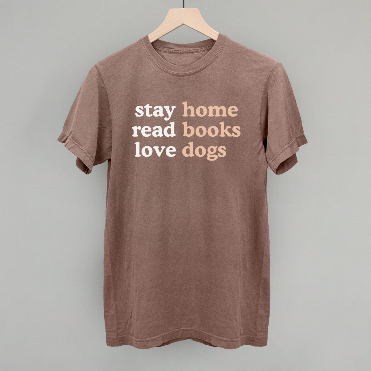 Comfort Colors Stay Home Read Books T-Shirt - Retro Bookish Dog Lover Tee